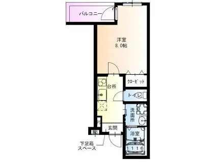 フジパレス吹田中の島公園V番館(1K/3階)の間取り写真