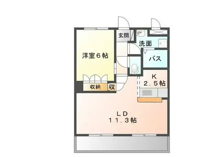 ルミエール(1LDK/1階)の間取り写真