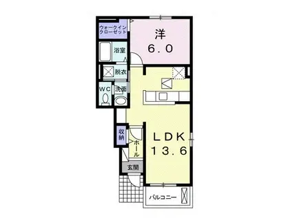 フィールドハウス C(1LDK/1階)の間取り写真