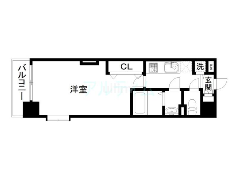 LUXE京都西大路(1K/6階)の間取り写真