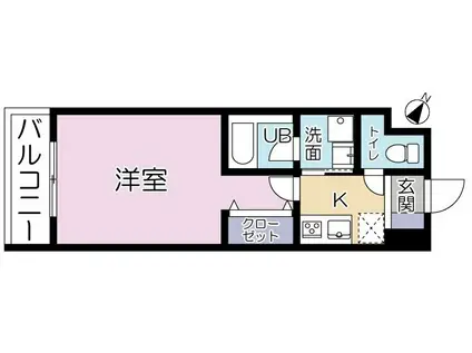 ラティーダ下並木II(1K/1階)の間取り写真