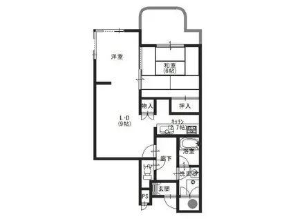 ルモン紫野(1LDK/8階)の間取り写真