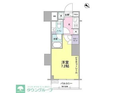 SIL西五反田(1K/2階)の間取り写真