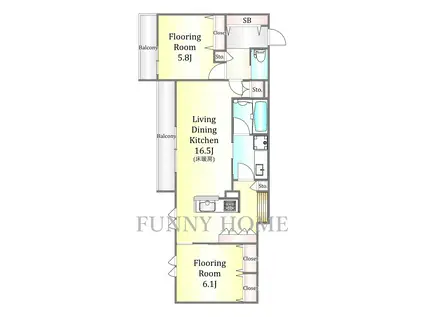  上目黒3丁目メゾン(2LDK/2階)の間取り写真