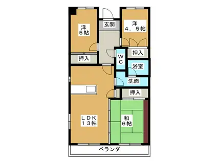フローラム 90(3LDK/2階)の間取り写真
