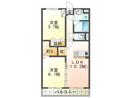 メルローズ寿北1(2LDK/1階)の間取り写真