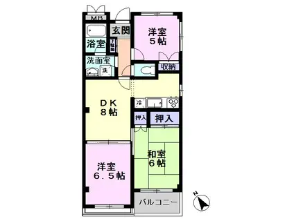 チェリーハイツ(3DK/2階)の間取り写真