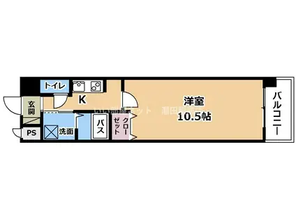 RAINBOW CITY MINAMIKUSATSU(1K/2階)の間取り写真