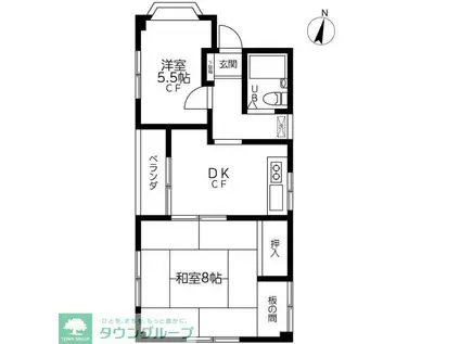 神田ビル(2DK/2階)の間取り写真