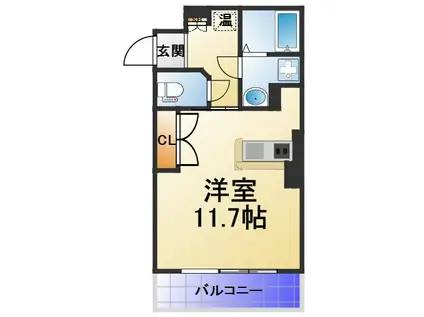 大阪謄写館ビル(ワンルーム/4階)の間取り写真