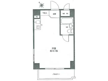 日栄ハイム生麦(ワンルーム/4階)の間取り写真