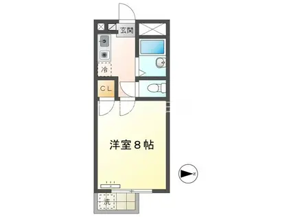 愛知環状鉄道 八草駅(愛知環状鉄道) 徒歩15分 4階建 築30年(1K/3階)の間取り写真
