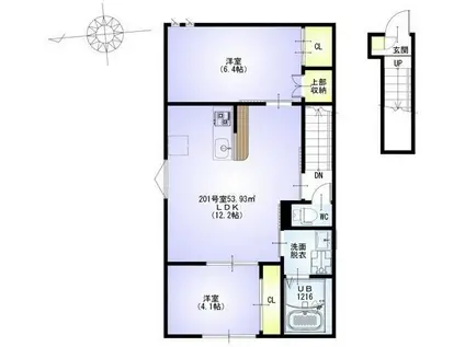 VILLEST 溝の口 サウス(2LDK/2階)の間取り写真