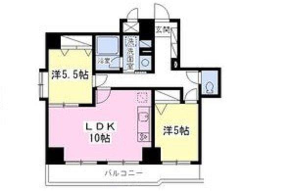 N・S FIVE東久留米(2LDK/2階)の間取り写真