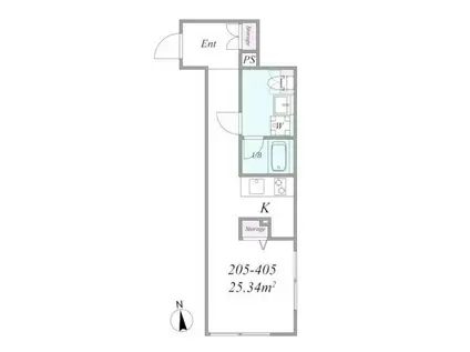 PREAS西大井(ワンルーム/4階)の間取り写真