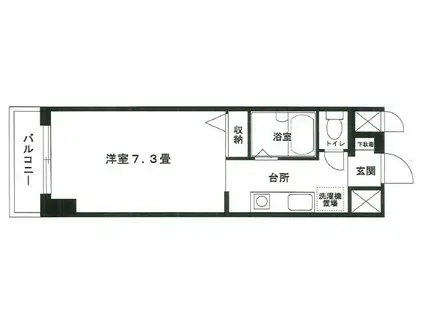 松葉ビル(1K/6階)の間取り写真