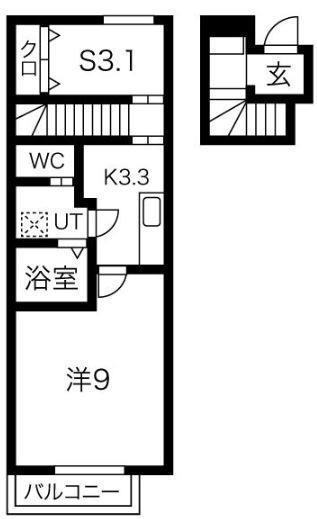 ＪＲ東北本線 花巻駅 徒歩33分 2階建 築4年(1SK/2階)の間取り写真