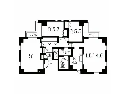 BLOOM(3LDK/7階)の間取り写真