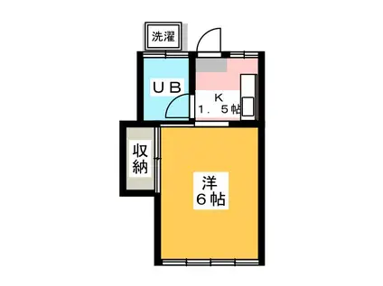 オレンジハイム(1K/2階)の間取り写真