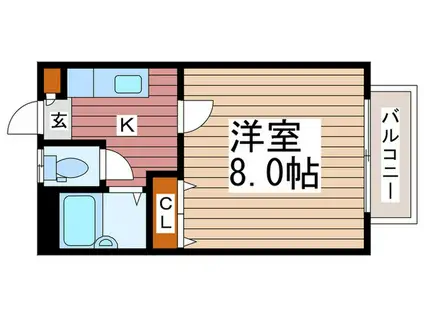 サンハイムII(1K/1階)の間取り写真