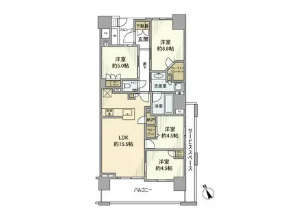 プラウドシティ日吉レジデンス2(4LDK/18階)の間取り写真