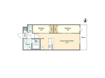 アルファコート梅島(2LDK/2階)の間取り写真