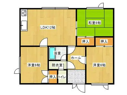 コーポモグ(3LDK/2階)の間取り写真