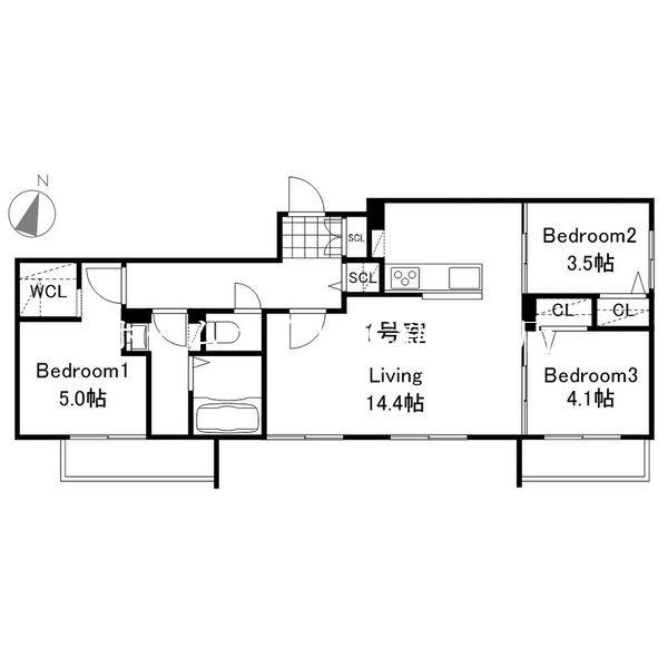 ラグランジュ元町(3LDK/2階)の間取り写真