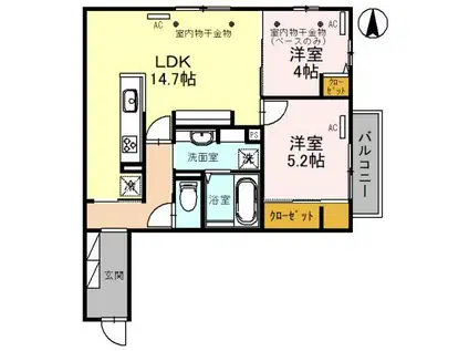 クレセントSK III(2LDK/2階)の間取り写真