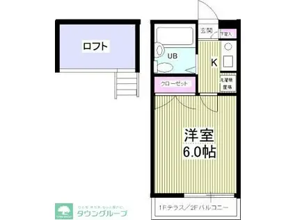 グランデュールII(1K/2階)の間取り写真