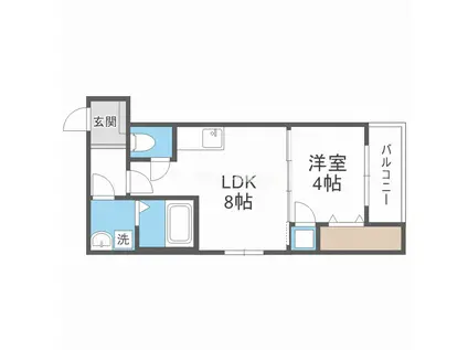 FDS BIJOU SUITESII(1LDK/1階)の間取り写真
