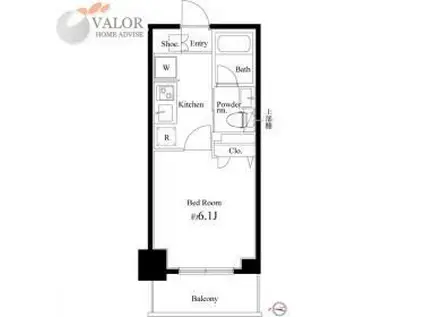 COURT BLANCHE(1K/6階)の間取り写真