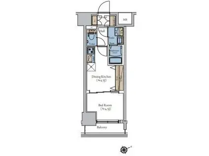 エスティメゾン大森(1DK/6階)の間取り写真