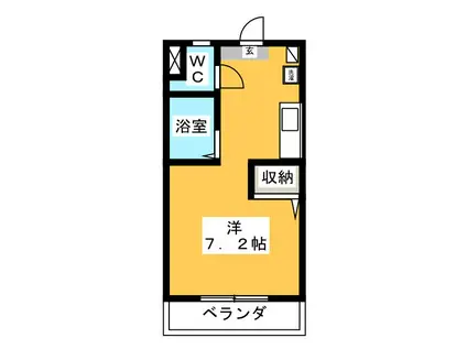 OSティアラ(ワンルーム/2階)の間取り写真