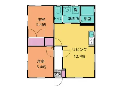 ステラTAKATSUKA(2LDK/1階)の間取り写真