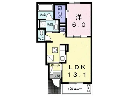 GRANDE FIUME(1LDK/1階)の間取り写真