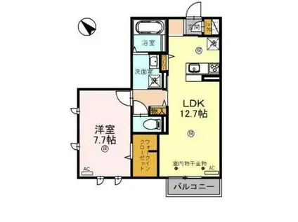 サクラソラ A(1LDK/2階)の間取り写真