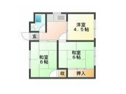 クレオハイツ国富(3DK/2階)の間取り写真