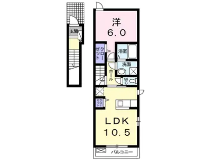 パーク ビサイド(1LDK/2階)の間取り写真