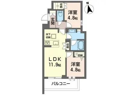 メゾン グレイス(2LDK/1階)の間取り写真