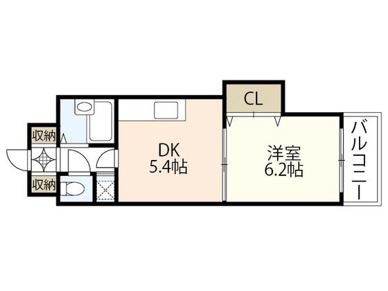 リバーサイド堺町(1DK/8階)の間取り写真