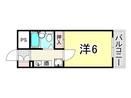 ユニテック武庫之荘(1K/3階)の間取り写真