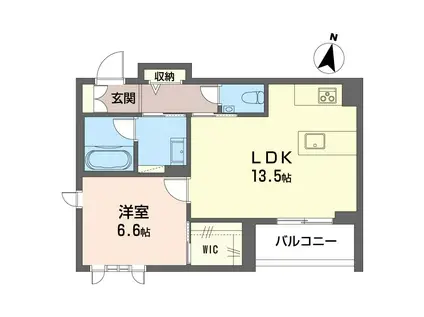 ウエストキャニオン妙蓮寺(1LDK/2階)の間取り写真