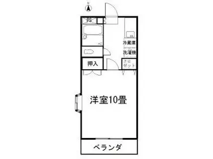 デルグロース高徳(1K/2階)の間取り写真