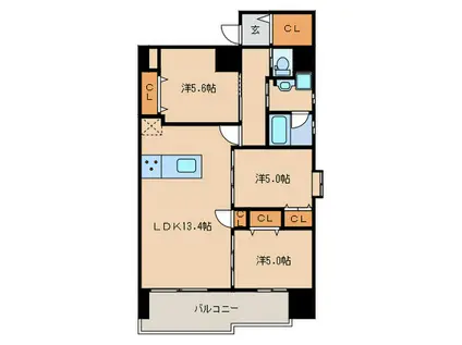 シュライン恵比寿レジデンス(3LDK/12階)の間取り写真