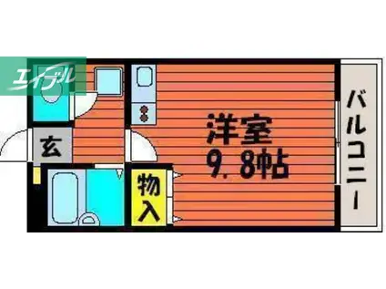 アーバンコーポ黒住(ワンルーム/2階)の間取り写真