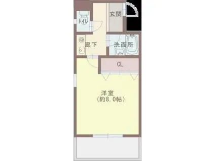 パルハイム(1K/2階)の間取り写真