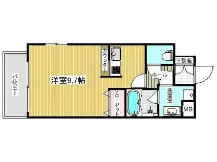 エイペックス神戸みなと元町コーストライン(1K/8階)の間取り写真