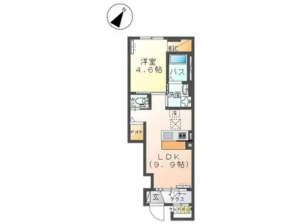 フィグ・ガーデン(1LDK/1階)の間取り写真