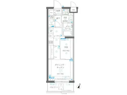 ZOOM蒲田イースト(1DK/1階)の間取り写真